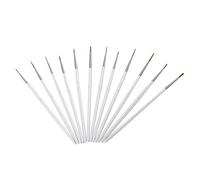 Gadpiparty 12 pezzi Pennello per Pittura Miniatura Punta Fine Nylon per Nail Art Modellismo e Dettagli Artistici Acrilico Acquerello e Olio Bianco