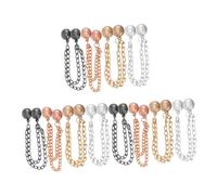 Gadpiparty 12pezzi Fermacappi Magnetici in Metallo Con Catena Clip Magnetiche Per Abbigliamento Per Fissare Orli Pantaloni Hijab Camicie Magliette Regolazione