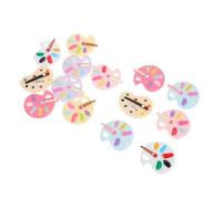 Gadpiparty 14pezzi Vassoio Vernice in Resina Mini Tavolozza Artista Ciondolo Caratteristica Divertente Cartone Animato Flatback Charms Fai Da Te Fermaglio Per e Custodia Per Telefono