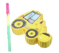 Gadpiparty 1set Pinata Escavatore Giallo con Bastone per Feste Compleanno e Decorazioni Tema Costruzioni Giocattolo da Tavolo e Articolo per Party Adulti