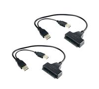 Gadpiparty 2 pezzi Adattatore USB per Hard Disk 25 pollici con Alimentazione Ausiliaria Compatibile per Backup Formattazione e Riparazione Informazioni