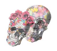 Gadpiparty 2 Pezzi Adesivi Termoadesivi per Vestiti Halloween con Motivo Skull per Feste e Facili da Applicare con Ferro da Stiro Colori Vivaci e Design Unici per Look