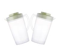 Gadpiparty 2 pezzi Caraffa Grande Capacità con Coperchio Trasparente per Acqua Fredda e Bevande Contenitore Resistente e Leggero per Casa e Ufficio