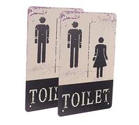 Gadpiparty 2 Pezzi Cartello Retro Metallo per Toilette Decorazione per Lavabo Guida per Bagni Pubblici Design e Facile
