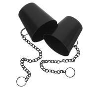 Gadpiparty 2 Pezzi Fire Snuffer cap in Ferro Nero Vintage con Catena, Estintore Stoppino per Torce da Giardino, per Ambienti Domestici e Bordo Piscina