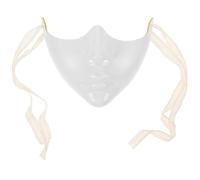 Gadpiparty 2 Pezzi Maschera Mezza Faccia Donna per Feste e Cosplay in Plastica Bianca, Leggera e Confortevole, per Party e Matrimoni con Design Elegante e Dettagli Raffinati