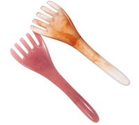 Gadpiparty 2 Pezzi Pettine Massaggiante in Resina e Cera D'api per Cuoio | Cinque Punte per Testa e Tempie, Superficie Liscia e Rotonda, Piccolo e Leggero, Rosa