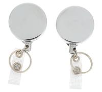 Gadpiparty 2 Pezzi Porta Badge Retrattile con Anello Portachiavi Metallo Porta Tesserino Estensibile per Scuola e Fiere Portachiavi Retrattile con Finitura Resistente e Design Compatto