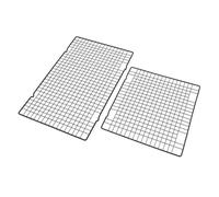Gadpiparty 2 Pezzi Raffreddamento Torte e Pane Antiaderenti Rettangolari Rete Forno con Liscio per Dolci Muffin e Uso Barbecue Nero