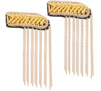 Gadpiparty 2 Pezzi Spalline Nappe Dorate in Lega per Costumi Militari e Uniformi Scolastiche, Accessori Pratici e Facili da Rimuovere per Cerimonie ed Eventi