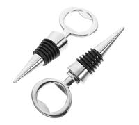 Gadpiparty 2 pezzi Tappi per Vino Multifunzionali in Inossidabile Argento Tappi Bottiglia Compatti con Apribottiglie Integrato per Casa Feste e Regali Sigillatura Ermetica e Design Spirale