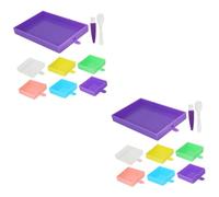Gadpiparty 2 Set Disco Girevole Multifunzionale attrezzo Utensili Strass Diamante Unghia Piastra Vassoio Organizer per Strumenti per Unghie pp