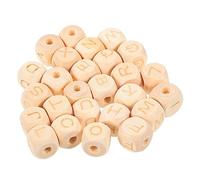 Gadpiparty 2 Set Giocattolo Quadrato di Lettere in Legno Blocchi di Costruzione della Scuola Perline Giocattoli di Lettere Puzzle Dell'alfabeto per di Legno 26 Pezzi * 2