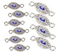 Gadpiparty 20 Pezzi Ciondolo dell'occhio del diavolo piccolo pendente forma lucido appeso ciondolo malocchio accessorio per fare il malocchio fai da te Lega di zinco Silver