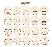 Gadpiparty 20 Pezzi Decorazioni Halloween Legno Forma Teschio Sospesi Resistenti e Festivi per Feste Casa Ristoranti e Negozi