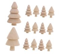 Gadpiparty 20 Pezzi Miniature Wooden Christmas Trees Unfinished Craft Kit For DIY Holiday Decor Compact Lightweight Wood Ornaments For Tabletop And Small Space Display