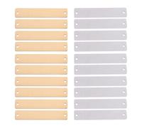 Gadpiparty 20 pezzi Targhette Rettangolari in Acciaio Lucido con Doppio foro per Incisione Pendenti Orizzontali Resistenti e Leggeri per Creazione Gioielli Fai da Te per Bracciali e Collane