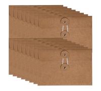 Gadpiparty 24 Buste Avvolgibili in Carta Kraft 17x11,5 Cm per Lettere e Biglietti, Buste Multifunzione per Cancelleria Ufficio Chiusura a Corda e Copertina Personalizzabile, per Lettere