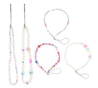 Gadpiparty 25 Pezzi Charm con Perline in Polimerica Laccetto da Decorativo per Telefono Catenella con e Lettere Accessorio Anti- per Smartphone