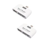 Gadpiparty 2pezzi Hub Usb Type Portatile Per e Laptop Lettore Con Interfaccia Compatibile Bianco Design Compatto e Leggero Per Viaggi e Lavoro