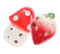 Gadpiparty 2pezzi Ocarine Ceramica Per Ragazzo Ragazza Strumento Musicale Con Design Forma Di Fungo e Fragola Per Iniziare Suonare e Sviluppare La Creatività Musicale Piccoli
