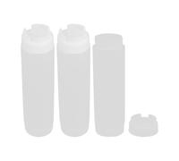 Gadpiparty 3 Pezzi Bottiglia Spremi Salsa Doppia Testa in Plastica Bianca 480ml per Ketchup e Formaggio Funzione Spremi e Visibilità del Contenuto per Insalate e Cucina