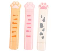 Gadpiparty 3 Pezzi Nastro Correttore Forma di Zampa di Gatto Nastro Correzione Bianco Portatile per Scuola e Ufficio Facile da Usare Macchie Copertura Completa e Leggero da Trasportare