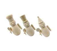Gadpiparty 3 Pezzi Nutcracker Soldatino in Legno da Decorare Kit DIY Creativo per Natale Materiale Artigianale in Legno Naturale Design Non Verniciato per Dipingere e Personalizzare