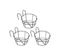 Gadpiparty 3 Pezzi Portavasi da Balcone in Ferro Nero Supporto Appeso Rotondo per Piante su Corrimano Portafiori Salvaspazio per Esterni Giardino Terrazzo e Balcone