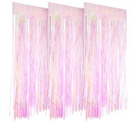 Gadpiparty 3 tende con frange arcobaleno in lamina per festival, sfondi per porte, nappe, decorazioni per feste, iridescenti, metalliche, da appendere, per matrimoni, compleanni, ingressi e corridoi