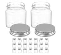 Gadpiparty 30 Mini barattoli di Vetro Mason con coperchi - Piccola Bottiglia di spezie da 50 ml per, marmellata, Gelatina - Barattoli per Conserve Trasparenti ermetici a Bocca Larga Fai da Te in