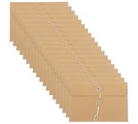 Gadpiparty 30 Pezzi Buste in Carta Kraft con Chiusura a Corda per Documenti, Organizer da Ufficio Color Kaki, Formato Piccolo per Spazi di Lavoro e Aziende