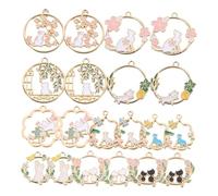 Gadpiparty 30 Pezzi Ciondolo ghirlanda simulato Carino divertente gatto smalto decorazione per gatti da appendere forniture per la creazione di braccialetti Lega di zinco
