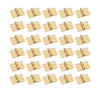 Gadpiparty 30 Pezzi Mini Cerniere in Rame Oro 8x10mm per Scatole di Legno Portagioie e Mobili in Miniatura, Cerniere Piccole Resistenti Antiruggine per Progetti Fai-da-te e Custodie