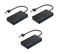 Gadpiparty 3pezzi Hub USB Portatile Multiplo con Porte Splitter Dati per Laptop e Pc velocità di Trasferimento Design Compatto e Leggero Indicatori LED per Alimentazione Colore Nero