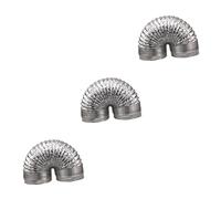 Gadpiparty 3pezzi Tubo Flessibile Alluminio Doppio Per Ventilazione Hvac Condotto Ventilato Di Per Cucine Bagni e Grow Rooms Argento