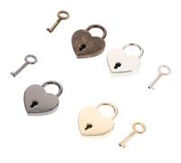 Gadpiparty 4 lucchetti a forma di cuore con chiavi per diario portagioie serratura bagagli in metallo antico canna di fucile chiaro oro argento serrature in metallo per valigie borse armadietti e