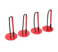 Gadpiparty 4 Pezzi Penna da Banco Sicura con Catena Elasticizzata Penna Gel Nera con Supporto Adesivo Antimacchia per Scrivania Ufficio e Reception Scorrevole per Firma e Documenti