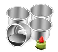 Gadpiparty 4 pezzi Teglie Rotonde per Torta in Lega di Alluminio con Fondo Removibile Stampo Tondo per Dolci da Resistente Distribuzione Uniforme del Calore per Preparazioni Domestiche e