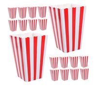 Gadpiparty 48 pezzi Scatole Popcorn Rosse Righe Mini Contenitori Snack Resistenti per Feste Compleanno Cinema e Serate Pigiama Party