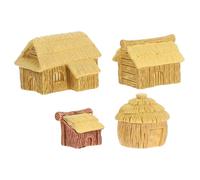 Gadpiparty 4pezzi Case di Villaggio in Resina Decorazioni per Casa e Accessori da Collezione Piccoli Ornamenti in Stile Europeo per Micro Paesaggi da Giardino