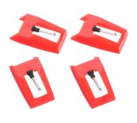 Gadpiparty 4pezzi di Ricambio in Plastico e Alluminio Rosso, Ago per Stilo Compatibile Grammofono Vintage e Fonografo