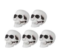 Gadpiparty 5 Pezzi Decorazione Teschio di Plastica Realistico per Halloween, Piccolo Scheletro in Pe Stabile e Riutilizzabile per Interni e Casa