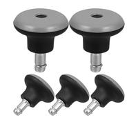 Gadpiparty 5 Pezzi Fermaruote in Pu Nero per Sedia Ufficio e Poltrona da Bellezza, Design Semplice ed Elegante per Ridurre i Danni al Pavimento e Garantire Mobilità Comoda