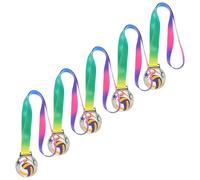 Gadpiparty 5 Pezzi Medaglia per Pallavolo in Lega di Zinco con Design Elegante Traforato, Resistenza All'ossidazione, Nastrino al Collo, Premio per Tornei Sportivi e Competizioni