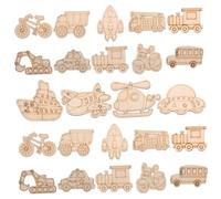 Gadpiparty 50 Pezzi Abbellimento Del Veicolo Decorazioni Cartone Animato Cars Craft Vuoto Forme Mestiere Di Ritagli Corsa Spazi Vuoti Ornamenti Di Ritagli Fetta Forma Mini Aereo Di Legno