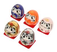 Gadpiparty 5pezzi Figurine Giapponesi in Ceramica Dorata Statue Mini Wobble per Decorazione Auto e Casa Portafortuna Zen per Ufficio e Spazi Interni Design Tradizionale Raffinato