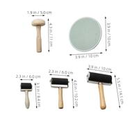 Gadpiparty 5pezzi Rulli di Legno e Gomma per Stampa Blocchi Rulli per Lavori Fai da Te e Artistici Accessori per Timbratura e Inchiostro