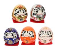Gadpiparty 5pezzi Statuine Giapponesi in Ceramica Dorata per Decorazione Auto e Interni Mini Ornamenti Portafortuna con Design Compatto e Superficie Liscia per Arredamento Casa e Ufficio