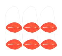 Gadpiparty 6 divertenti accessori per labbra in lattice rosso, per carnevale e scherzi di aprile, infrangibili, accessori per feste di carnevale